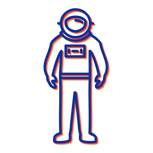 Astronaut Icon Outline Illustration Planet Vector Icons Web —  Vetores de Stock