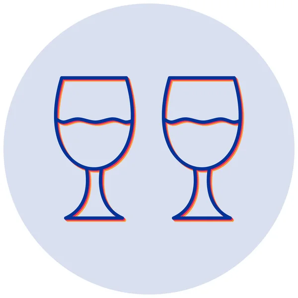 Şarap Bardakları Basit Resimleme — Stok Vektör