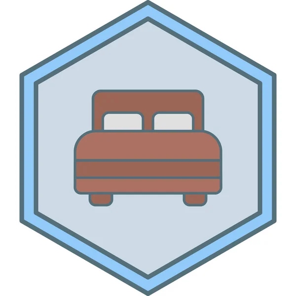 Double Bed Icon Vector Illustration — ストックベクタ