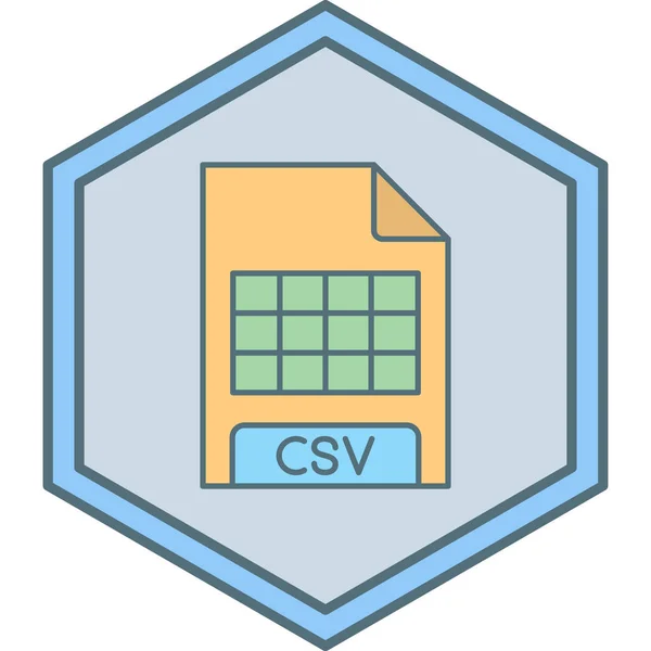 Icona Formato File Csv Illustrazione Vettoriale — Vettoriale Stock