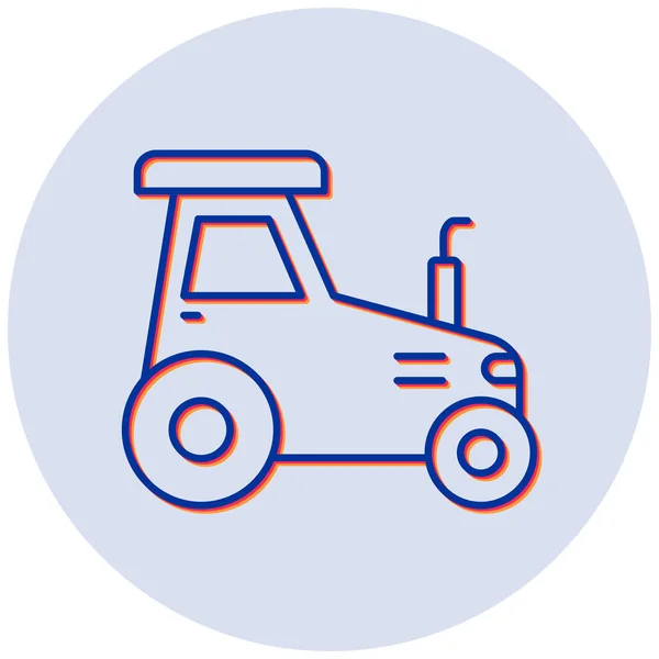Tracteur Icône Vectorielle Plate — Image vectorielle