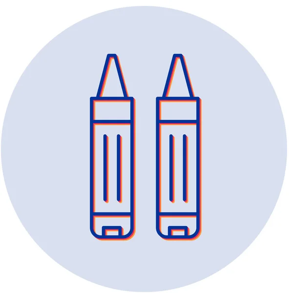 Crayones Icono Web Ilustración Simple — Archivo Imágenes Vectoriales