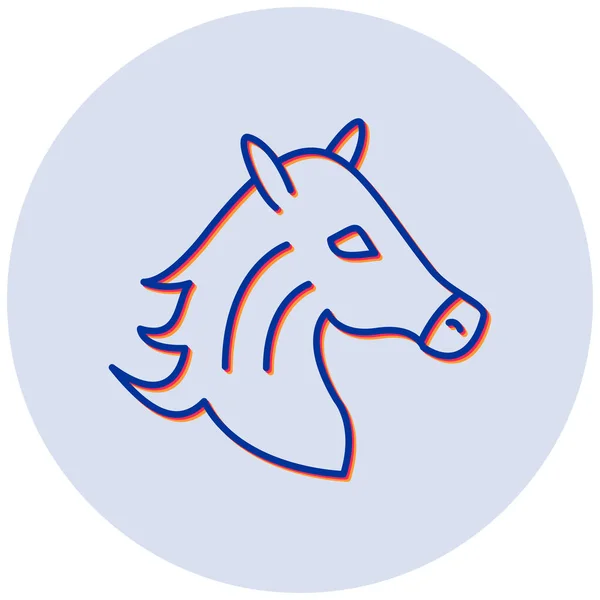 Άλογο Web Εικονίδιο Απλή Απεικόνιση — Διανυσματικό Αρχείο