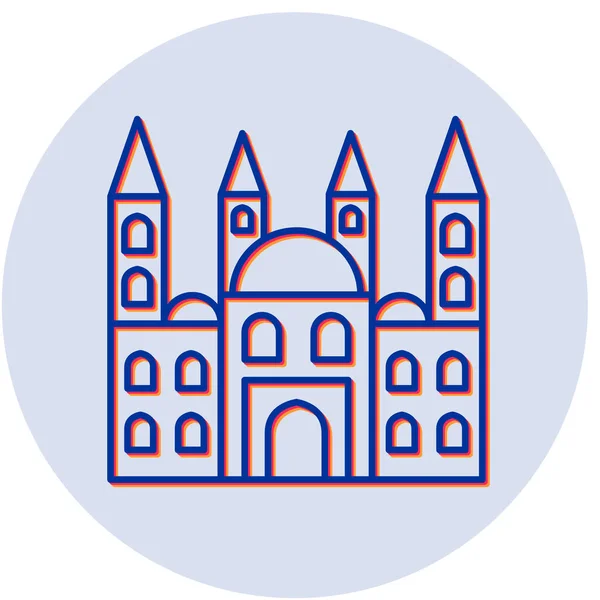 Blaue Moschee Web Symbol Einfache Illustration — Stockvektor