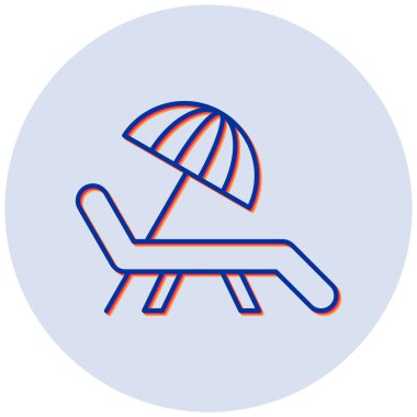 Plaj ikonu. Basit tasarım