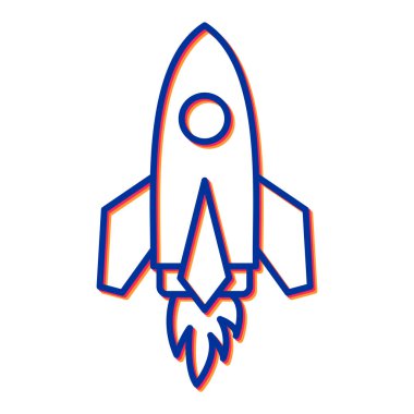 roket ikonu vektör illüstrasyonu