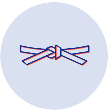 Karate Kuşağı simgesinin vektör illüstrasyonu