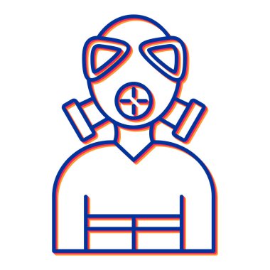 Virüs ve maskenin çizgi simgesi