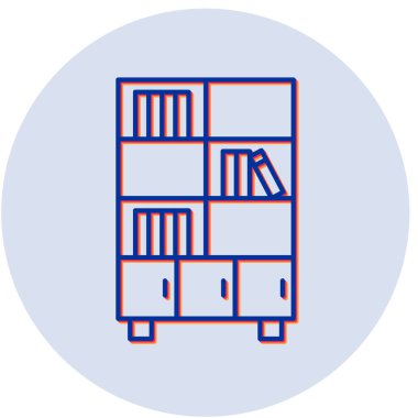 Kitaplık simgesi, vektör illüstrasyonu