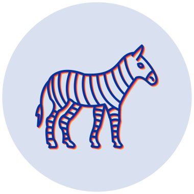 Zebra. Web simgesi basit illüstrasyon