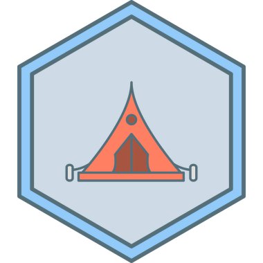 çadır simgesi vektör illüstrasyonu