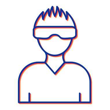 Miğferli ve maskeli adam vektör çizimi