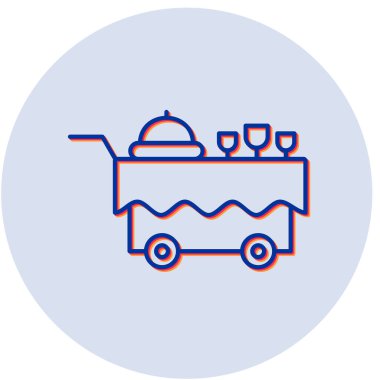 Gıda tramvayı simgesinin vektör çizimi