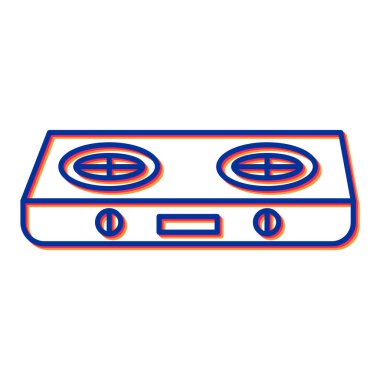 Teyp ikonu vektör illüstrasyon grafik tasarımı