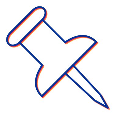 pin vektörü düz renk simgesi