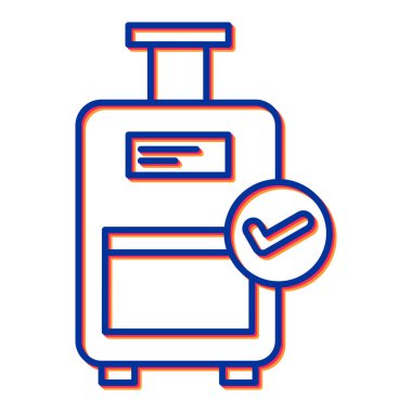 Bavul ikon vektörü. İnce çizgi işareti. İzole edilmiş kontür sembolü gösterimi