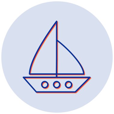 Yelkenli. Web simgesi basit illüstrasyon