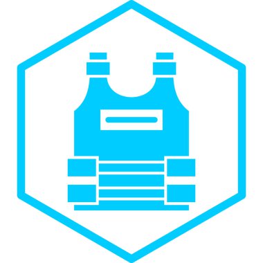 Mavi ve beyaz bir ikonun vektör illüstrasyonu