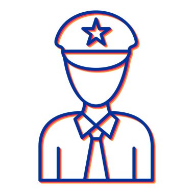 Polis memuru ikon vektör illüstrasyonu