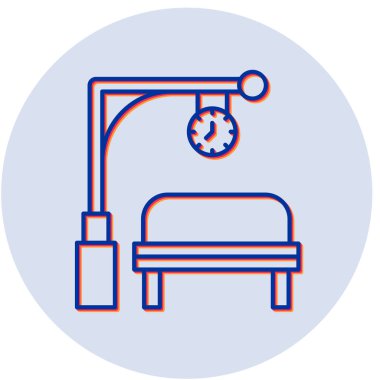 Tren Durağı vektör simgesi modern basit illüstrasyon