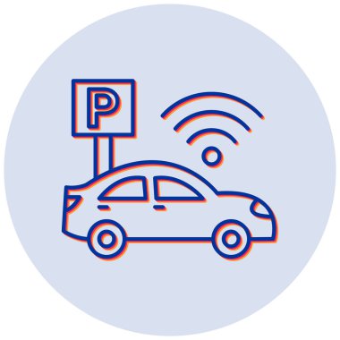 Çevrimiçi park yeri. Basit resimleme