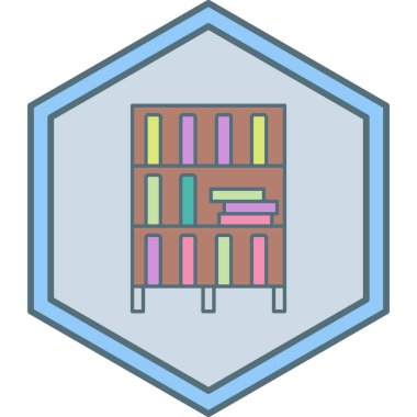 Kütüphane. Web simgesi basit illüstrasyon