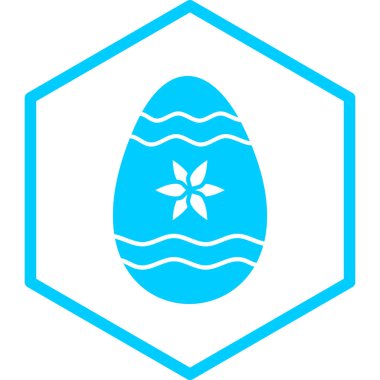 Mavi ve beyaz yumurta ikonunun vektör çizimi