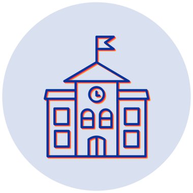 Üniversite. Web simgesi basit illüstrasyon