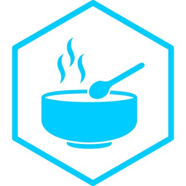 Çorba ikonlu kase, vektör çizimi basit tasarım