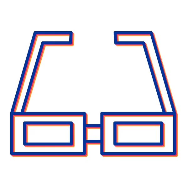 Wektor Ikony Okularów Znak Cienkiej Linii Odizolowany Symbol Konturu Ilustracja — Wektor stockowy