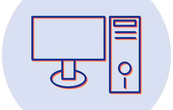 Ícone Vetor Computador Ilustração Moderna —  Vetores de Stock