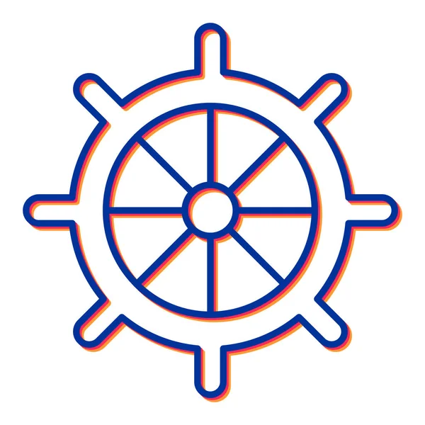 Icono Del Volante Del Barco Esquema Ilustración Vectorial — Archivo Imágenes Vectoriales