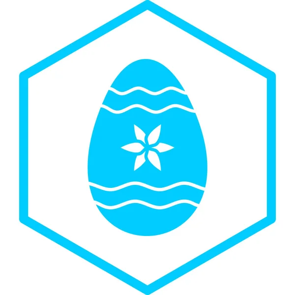 Vector Illustration Blue White Egg Icon — Vector de stock