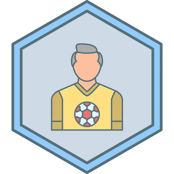 Jugador Fútbol Icono Web — Archivo Imágenes Vectoriales