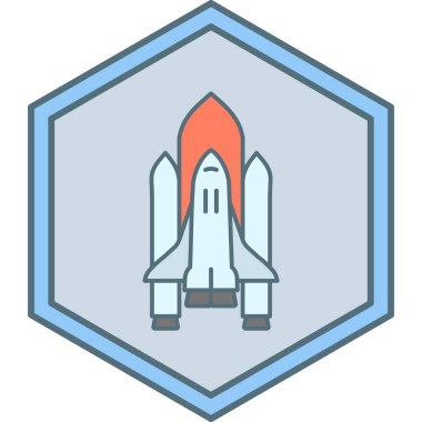 roket simgesi, vektör illüstrasyonu