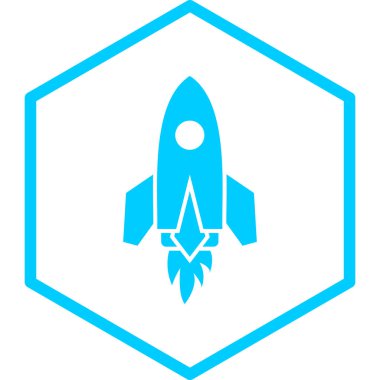 Roket. Web simgesi basit illüstrasyon