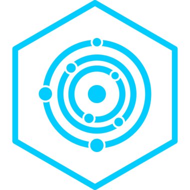 Güneş sistemi simgesi, vektör illüstrasyonu basit tasarım