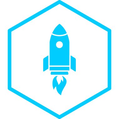 Roket. Web simgesi basit illüstrasyon