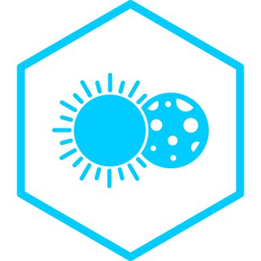 güneş ve ay ağ ikonu vektör illüstrasyonu