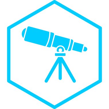 Teleskop. Web simgesi basit illüstrasyon