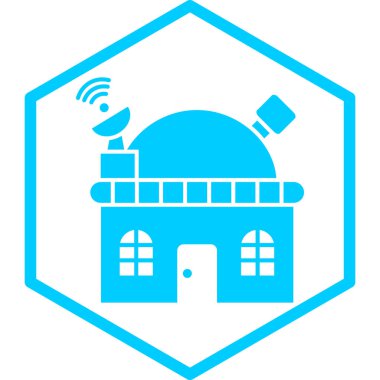 Gözlemevi simgesi, vektör illüstrasyonu basit tasarım