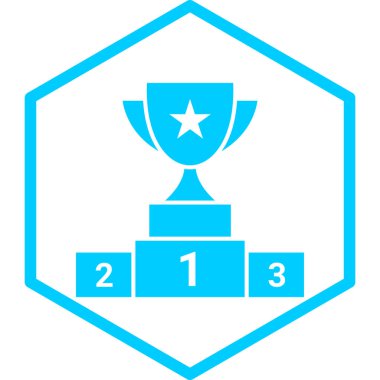 Kazanan podyum ikonu. Ödül sembolü vektör illüstrasyonu