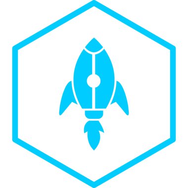 Roket. Web simgesi basit illüstrasyon