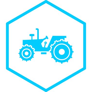 Traktör simgesi, vektör illüstrasyonu