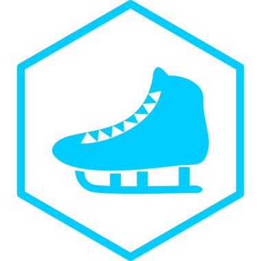  Buz pateni ikonu. vektör illüstrasyonu