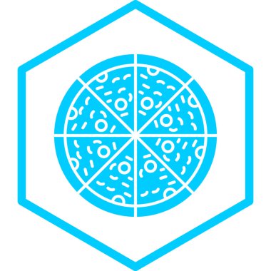 Pizza ikonu. İnternet için fast food vektör simgelerinin basit çizimi