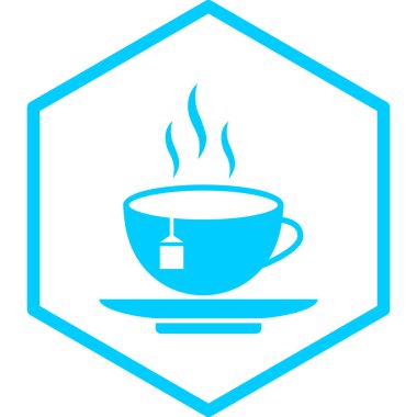 çay fincanı simgesi, vektör illüstrasyonu