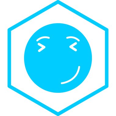 mavi yüz simgesi, vektör illüstrasyonu