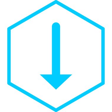 aşağı ok vektör simgesi. biçim düz renkli bir semboldür.