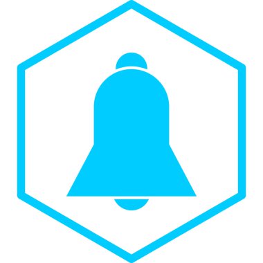 Mavi çan simgesinin vektör illüstrasyonu